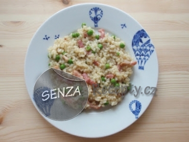 Rizoto s hráškem a slaninou